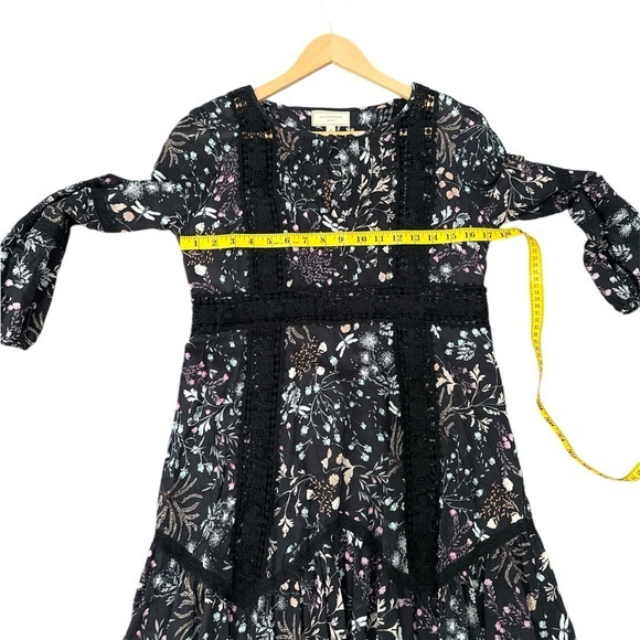Anthropologie Moulinette‎ Soeurs Kerstin Black Floral Boho Tunic Dress Size 4 - Picture 3 of 5